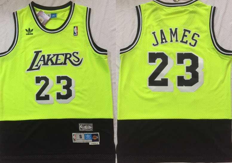 Lakers 23 Lebron James Fluorescent Green Black Hardwood Classics Split Mesh Swingman Jersey,We sell and wholesale Lakers 23 Lebron James Fluorescent Green Black Hardwood Classics Split Mesh Swingman Jersey on line form chian!